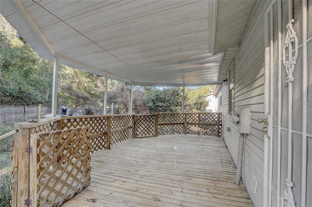 deck featuring fence