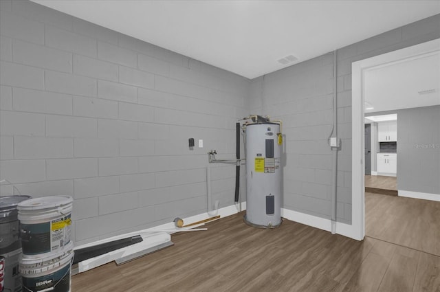 utility room featuring electric water heater