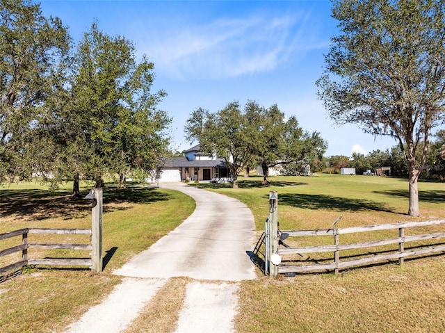 view of front of house with a front lawn