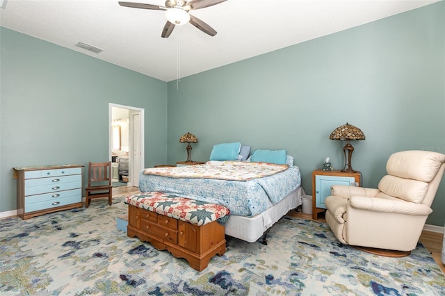 bedroom with ceiling fan