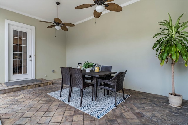 view of patio / terrace with ceiling fan