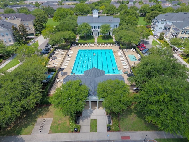 bird's eye view with a residential view