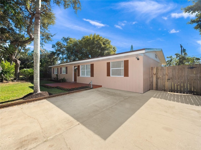 single story home with a patio area