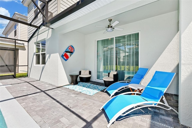 view of patio / terrace with ceiling fan