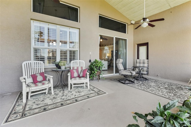 view of patio / terrace with ceiling fan