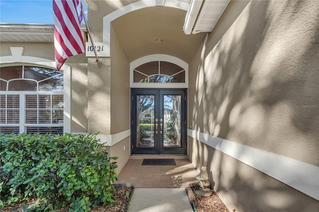 entrance to property with french doors