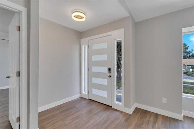 foyer entrance featuring light hardwood / wood-style flooring