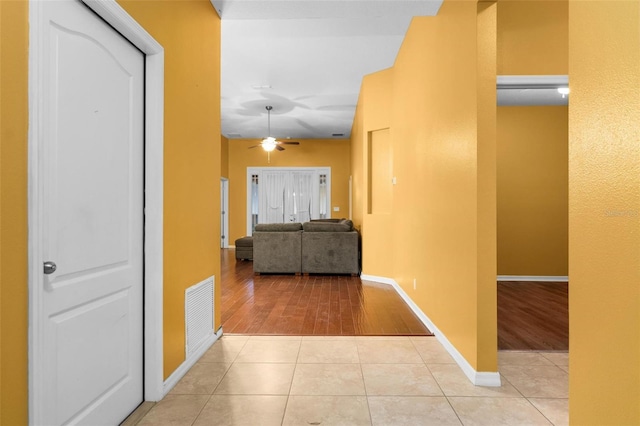 hallway featuring light hardwood / wood-style flooring