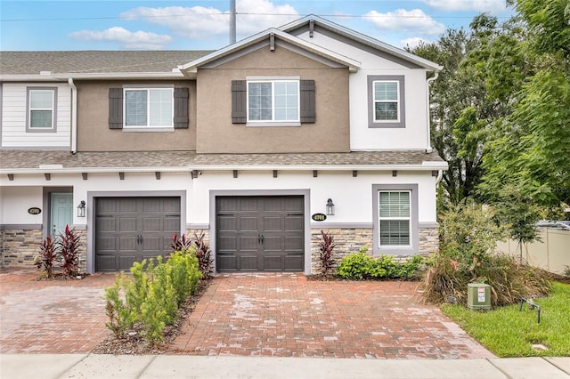 view of front of house with a garage