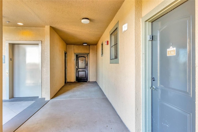 doorway to property with elevator