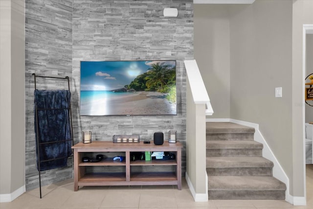 interior space with tile patterned floors