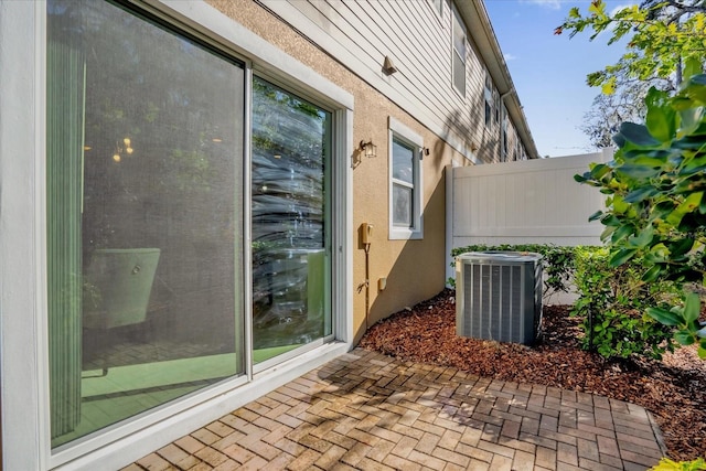 view of patio / terrace with central AC unit