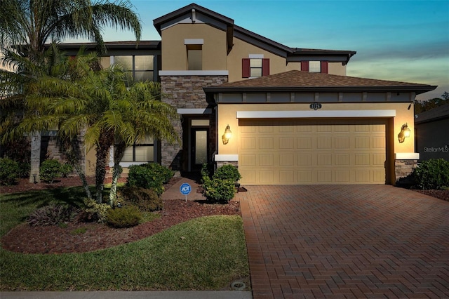 view of front of house featuring a garage