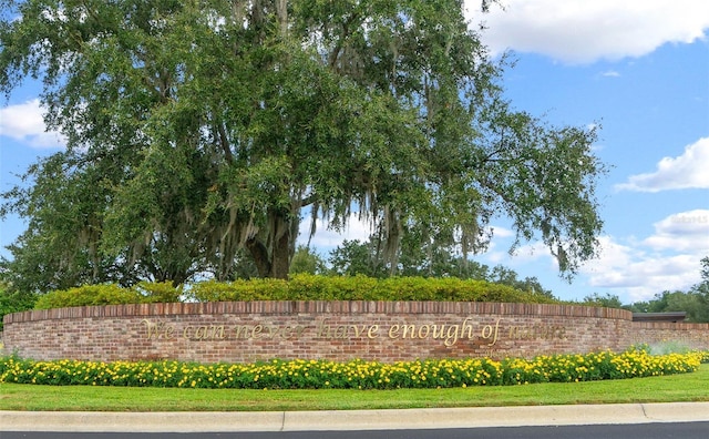 view of community sign