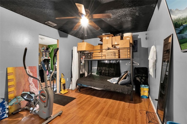 bedroom with light hardwood / wood-style flooring