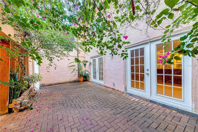 view of patio / terrace featuring french doors