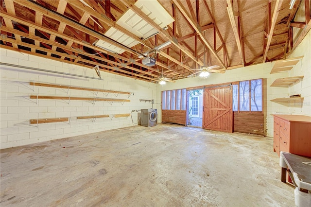 interior space with washer / clothes dryer