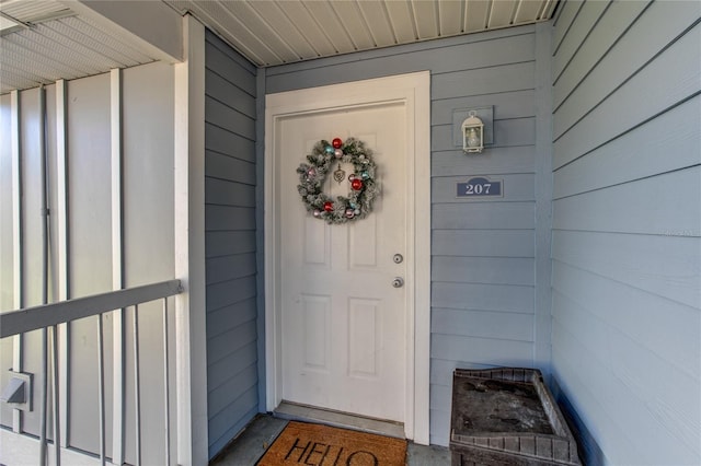 view of doorway to property