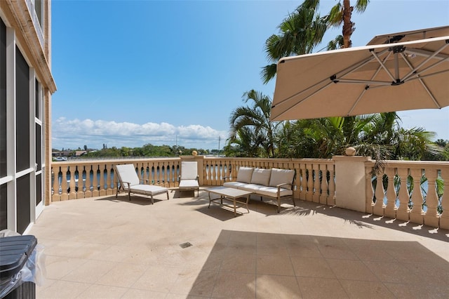 view of patio / terrace featuring an outdoor hangout area