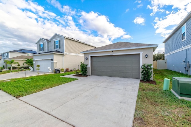 view of front of property with a front lawn