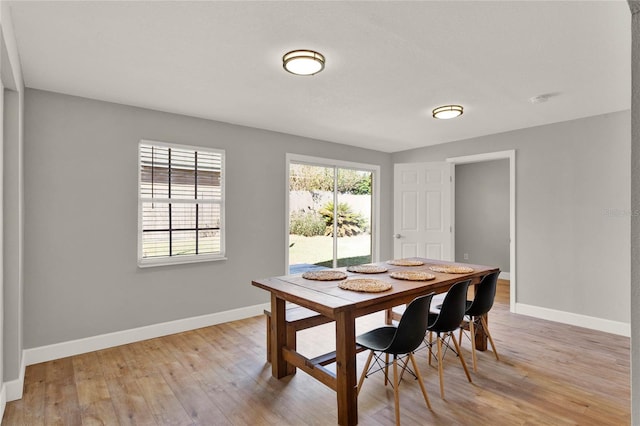 dining area featuring light hardwood / wood-style floors