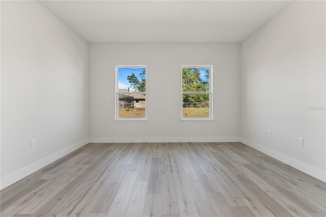 empty room featuring light wood-type flooring