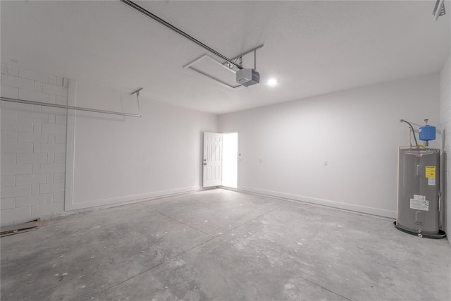 2416 SW 158th Pl, Ocala, FL 34473 - garage featuring electric water heater, a garage door opener, and concrete block wall