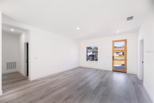 empty room featuring light wood-type flooring