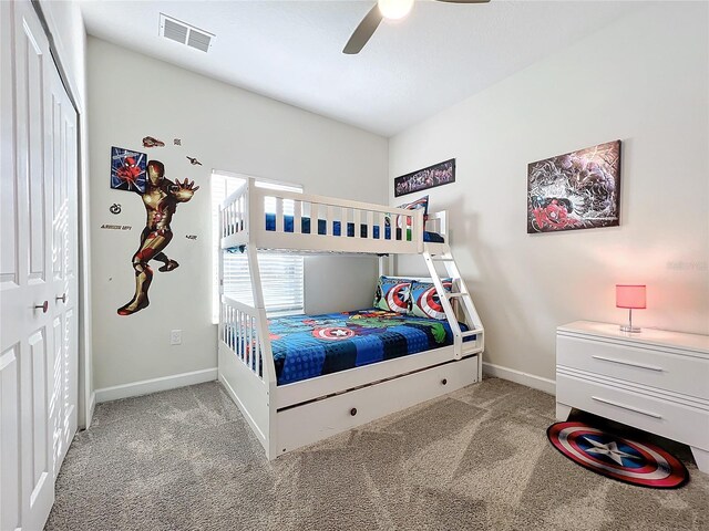 1264 Challenge Dr, Davenport, FL 33896 - bedroom featuring carpet flooring, baseboards, and ceiling fan