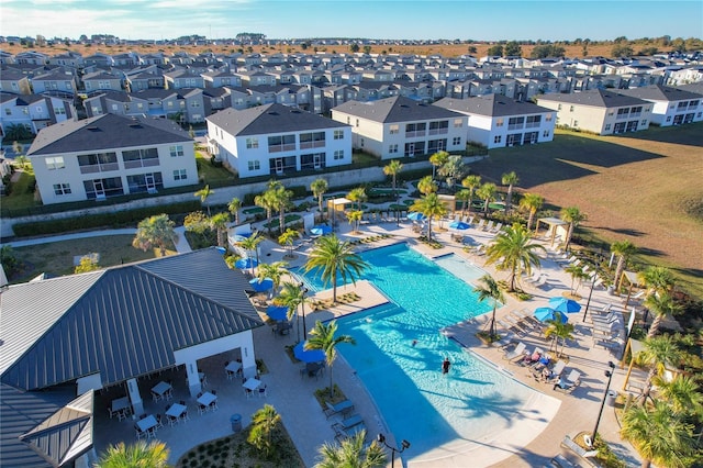 1264 Challenge Dr, Davenport, FL 33896 - aerial perspective of suburban area with a pool area