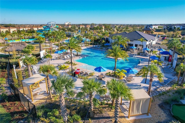 1264 Challenge Dr, Davenport, FL 33896 - bird's eye view of a pool area
