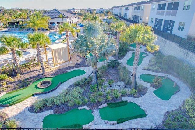 1264 Challenge Dr, Davenport, FL 33896 - view of property's community with a putting green and a residential view
