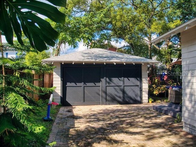 view of garage