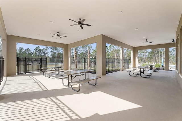 view of patio / terrace with ceiling fan