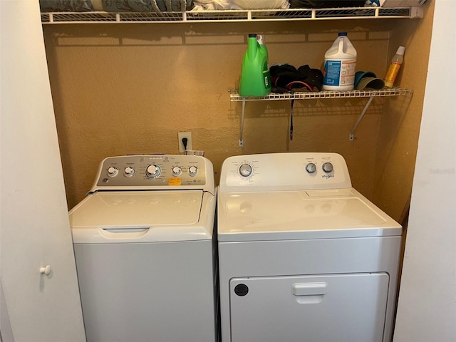 laundry area featuring washer and dryer