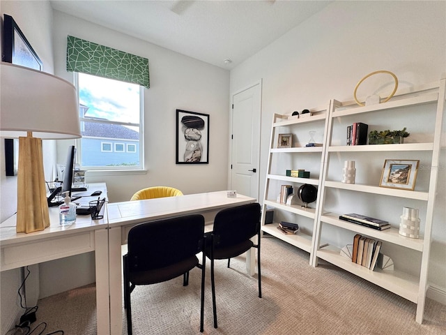 home office featuring carpet floors