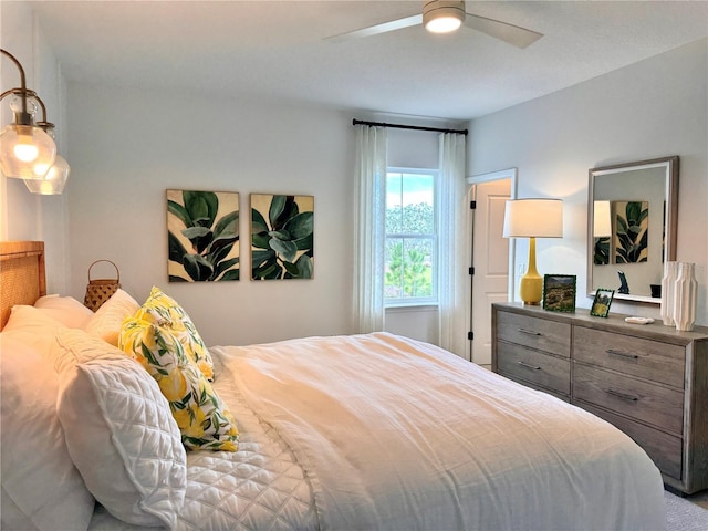 bedroom featuring ceiling fan