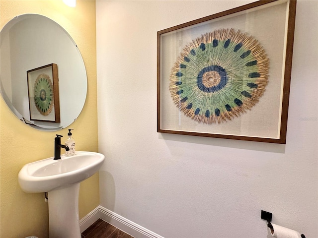 bathroom featuring hardwood / wood-style floors