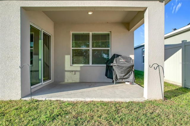 view of patio with grilling area