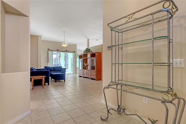 interior space with light tile patterned floors