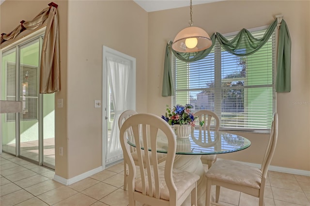 view of tiled dining room