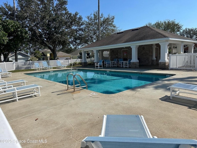 view of pool featuring a patio