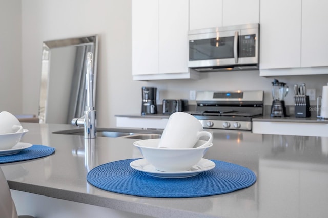 kitchen featuring white cabinets and stainless steel appliances