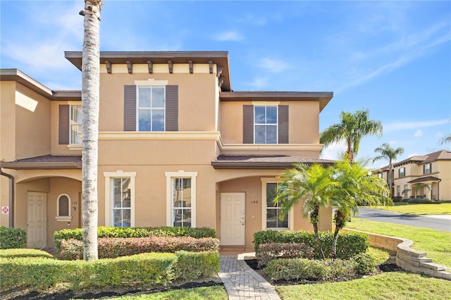 view of front of home with stucco siding