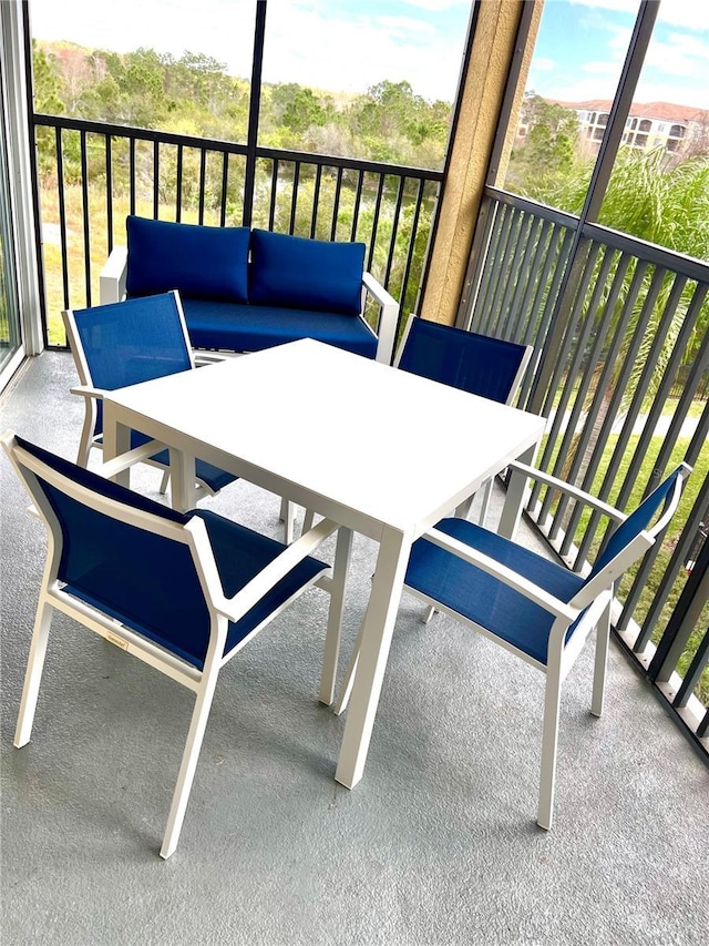 balcony featuring an outdoor living space