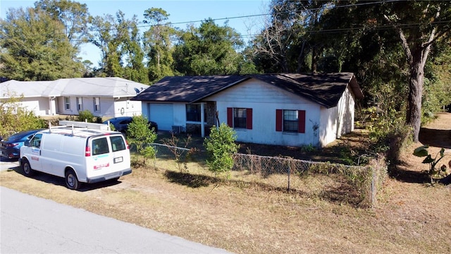 view of single story home