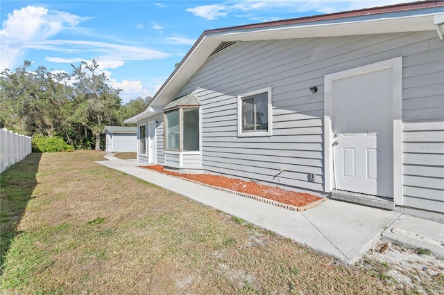 exterior space with a yard