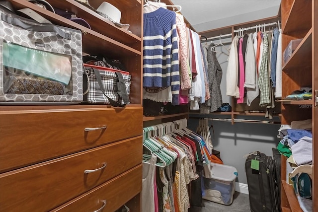 view of walk in closet