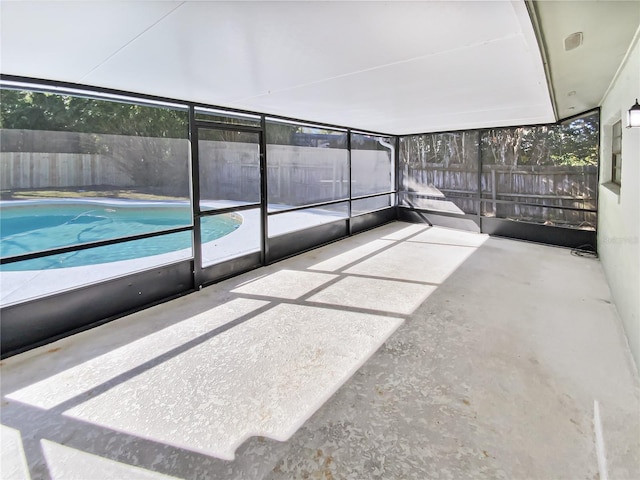 view of unfurnished sunroom