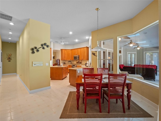 dining room featuring french doors